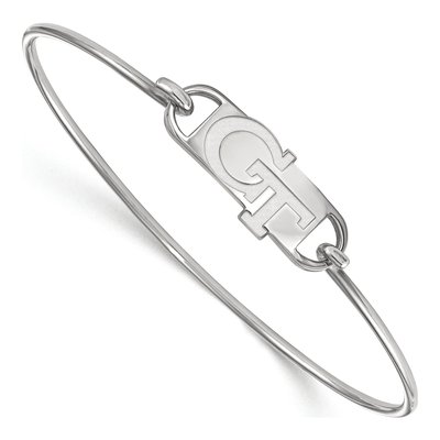 Georgia Institute of Technology Sterling Silver Small Tech Wire Bangle Bracelet
