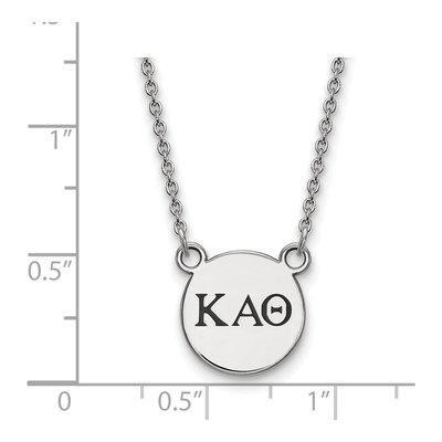 Kappa Alpha Theta Sterling Silver Sorority Greek Letters Small Black Enamel Necklace – view 2