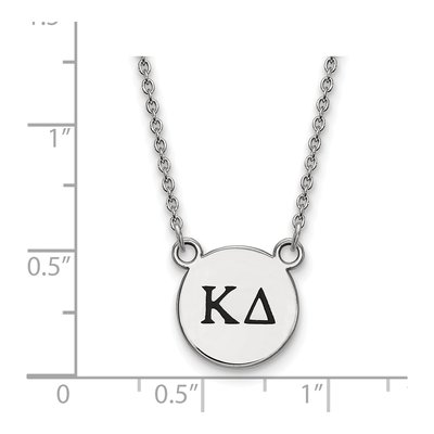 Kappa Delta Sterling Silver Sorority Greek Letters Small Black Enamel Necklace – view 2