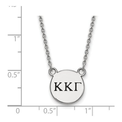 Kappa Kappa Gamma Sterling Silver Sorority Greek Letters Small Black Enamel Necklace – view 2
