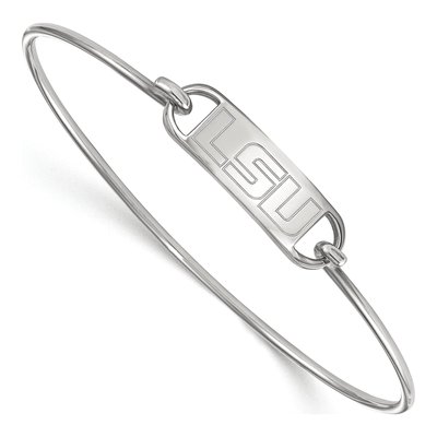 Louisiana State University Sterling Silver Small LSU Wire Bangle Bracelet