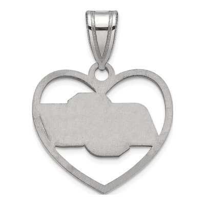 Oklahoma State University Sterling Silver Medium O-S-U Heart Pendant – view 4