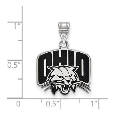 Ohio University Sterling Silver Medium Enameled Pendant – view 2