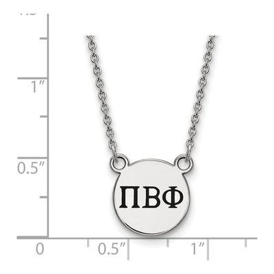 Pi Beta Phi Sterling Silver Sorority Greek Letters Small Black Enamel Necklace – view 2