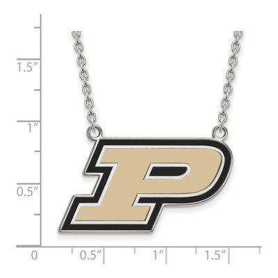 Purdue University Sterling Silver Large Letter P Necklace – view 2