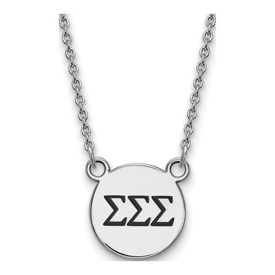 Sigma Sigma Sigma Sterling Silver Small Tri Necklace