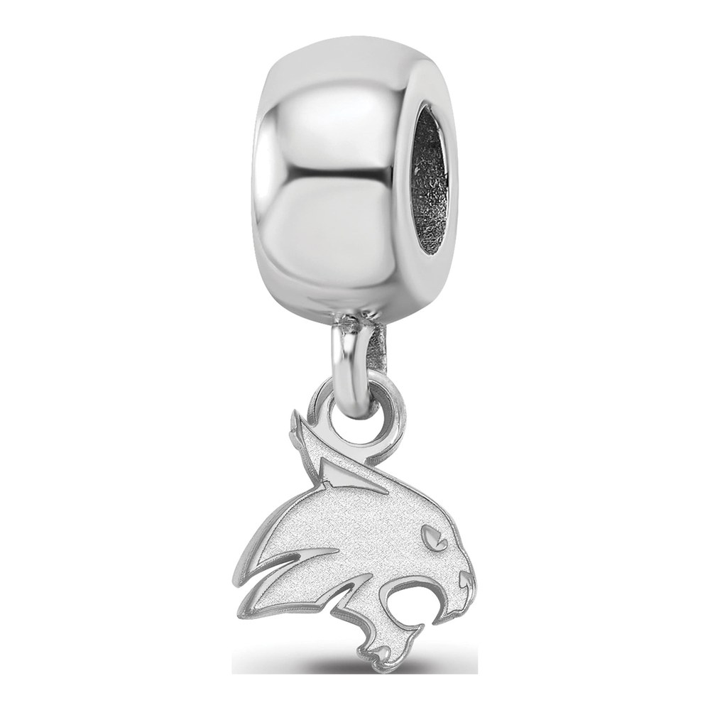 Texas State University Sterling Silver Extra Small Bobcat Dangle Bead