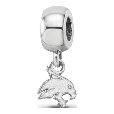 Texas State University Sterling Silver Extra Small Bobcat Dangle Bead