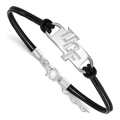 University of Central Florida Sterling Silver Small UCF Knights Leather Bracelet