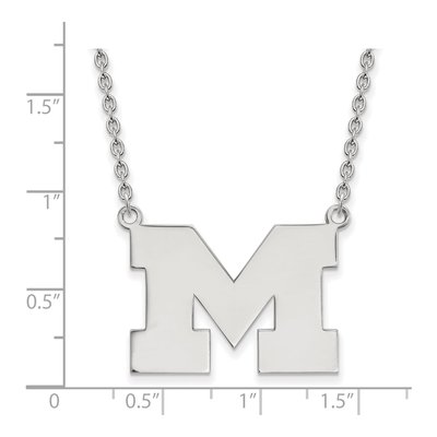 University of Michigan Sterling Silver Large Letter M Necklace – view 2