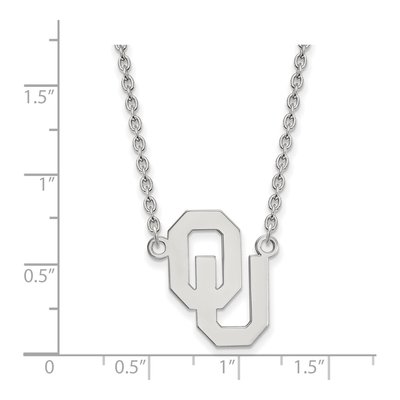 University of Oklahoma Sterling Silver Large OU Pendant Necklace – view 2