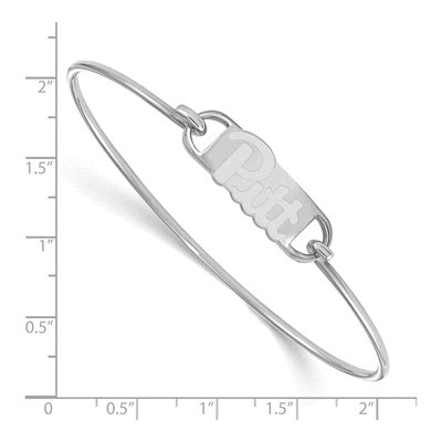 University of Pittsburgh Sterling Silver Small Pitt Panthers Wire Bangle Bracelet – view 2