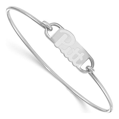 University of Pittsburgh Sterling Silver Small Pitt Panthers Wire Bangle Bracelet