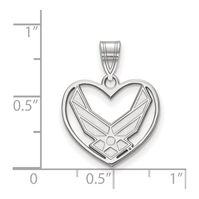 United States Air Force Academy Sterling Silver Medium U.s Air Heart Pendant – view 2