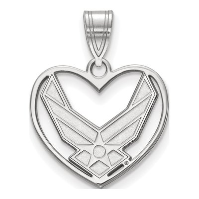 United States Air Force Academy Sterling Silver Medium U.s Air Heart Pendant