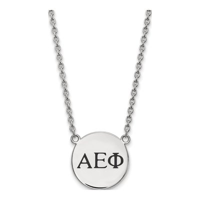 Alpha Epsilon Phi Sterling Silver Small Aephi Pendant Necklace