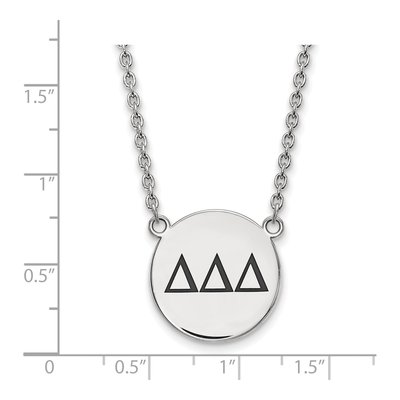 Delta Delta Delta Sterling Silver Large Tri Sorority Necklace – view 2