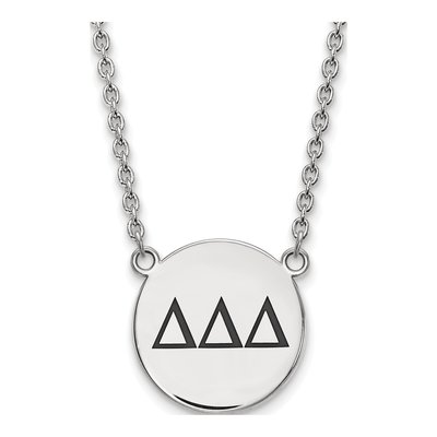 Delta Delta Delta Sterling Silver Large Tri Sorority Necklace