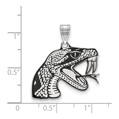 Florida A&M University Sterling Silver Large FAMU Rattler Enameled Pendant – view 2