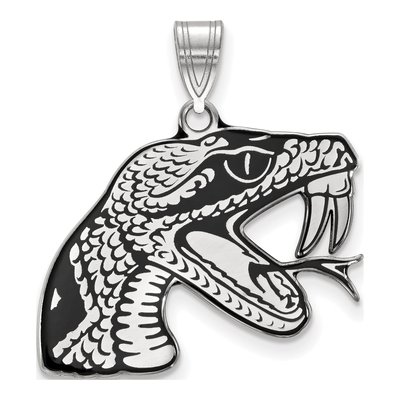 Florida A&M University Sterling Silver Large FAMU Rattler Enameled Pendant