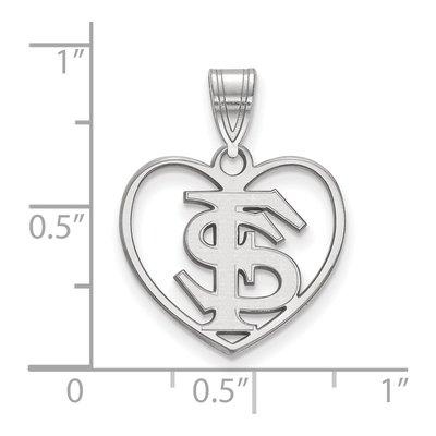 Florida State University Sterling Silver Medium Heart Pendant – view 2