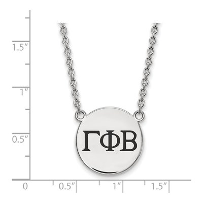 Gamma Phi Beta Sterling Silver Sorority Greek Letters Large Black Enamel Necklace – view 2