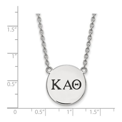 Kappa Alpha Theta Sterling Silver Sorority Greek Letters Large Black Enamel Necklace – view 2