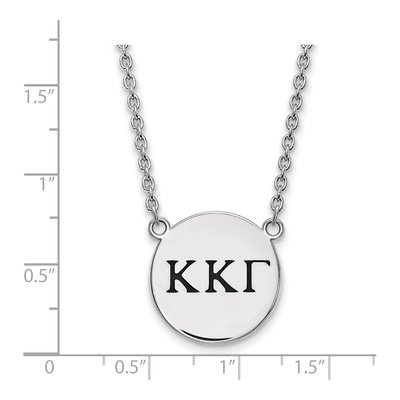 Kappa Kappa Gamma Sterling Silver Sorority Greek Letters Large Black Enamel Necklace – view 2