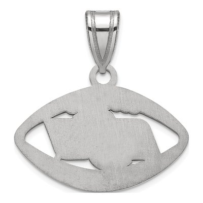 Oklahoma State University Sterling Silver Medium O-S-U Football Pendant – view 4