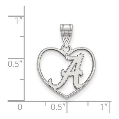 University of Alabama Sterling Silver Medium Heart Letter A Pendant – view 2