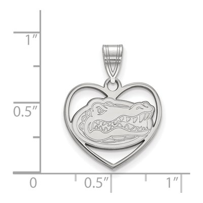 University of Florida Sterling Silver Medium Gators Heart Pendant – view 2