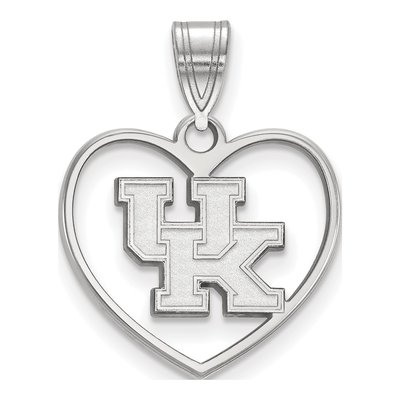 University of Kentucky Sterling Silver Medium Heart Pendant