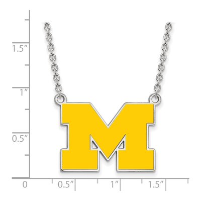 University of Michigan Sterling Silver Large Letter M Necklace – view 2