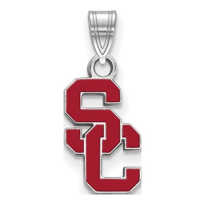 University of Southern California Sterling Silver Small USC Trojans S-C Enamel Pendant