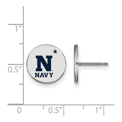 United States Naval Academy Sterling Silver US Disc Stud Earrings – view 2