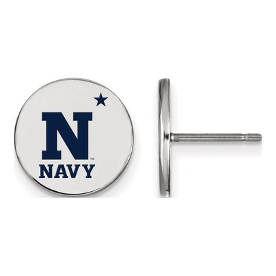 United States Naval Academy Sterling Silver US Disc Stud Earrings