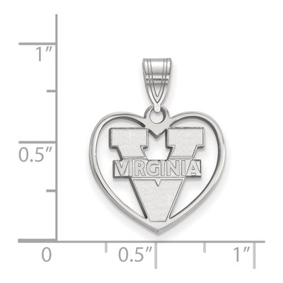 University of Virginia Sterling Silver Medium Heart Pendant – view 2