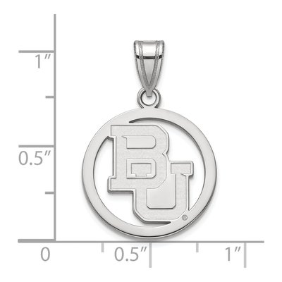 Baylor University Sterling Silver Medium Bears Circle Pendant – view 3