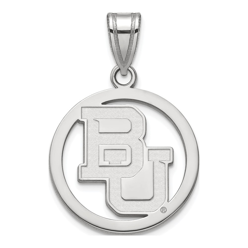 Baylor University Sterling Silver Medium Bears Circle Pendant