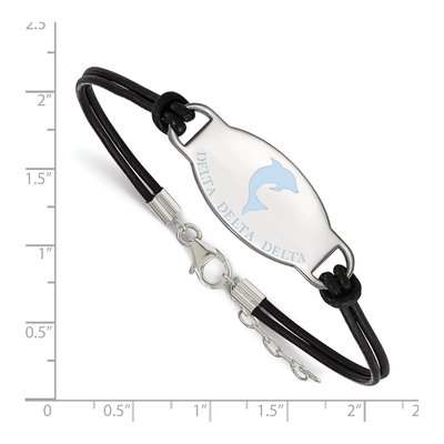 Delta Delta Delta Sterling Silver Large Leather Bracelet – view 2
