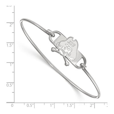 East Carolina University Sterling Silver Small Pirates Wire Bangle Bracelet – view 2