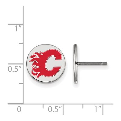 Calgary Flames Sterling Silver Enamel Disc Earrings – view 2