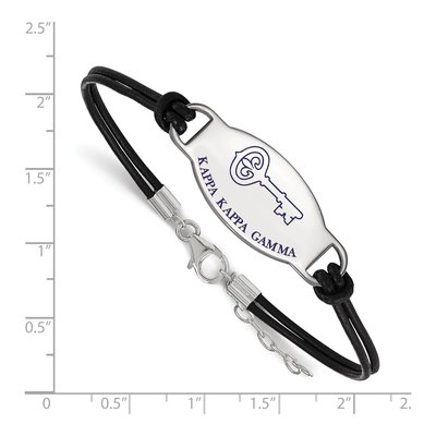 Kappa Kappa Gamma Sterling Silver Large Leather Bracelet – view 2