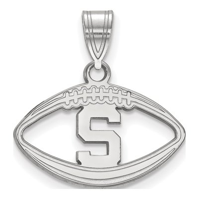Michigan State University Sterling Silver Medium Football Letter S Pendant