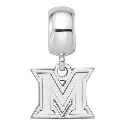 Miami University Sterling Silver Extra Small Letter M Dangle Bead – view 4