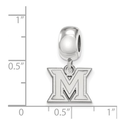 Miami University Sterling Silver Extra Small Letter M Dangle Bead – view 5