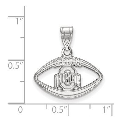 Ohio State University Sterling Silver Medium Football Pendant – view 2