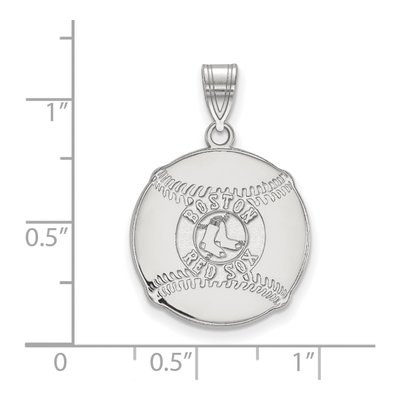 Boston Red Sox Sterling Silver Large Baseball Pendant – view 2