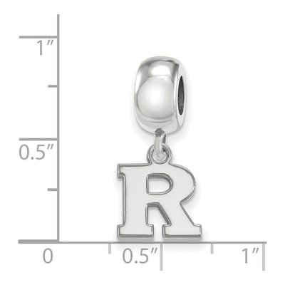 Rutgers University Sterling Silver Extra Small Letter R Dangle Bead – view 3
