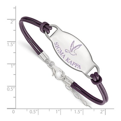 Sigma Kappa Sterling Silver Large Leather Bracelet – view 2